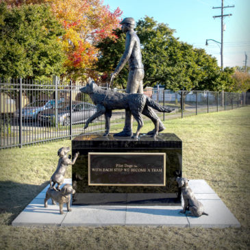 Bronze Pilot Dogs Public Sculpture